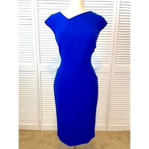 Roland Mouret Blue Sheath Dress sz10